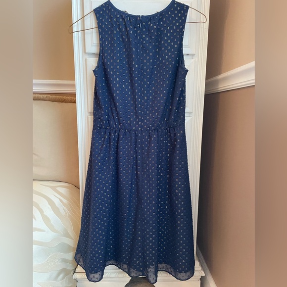 J. Crew Navy Dress with Metallic Details - Picture 2 of 6